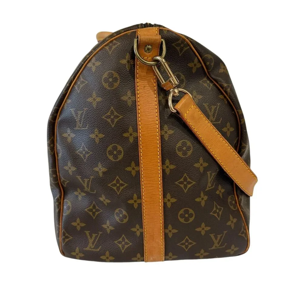 Authentic Louis Vuitton Monogram Keepall Bandouliere 55 Strap & COA Travel Bag‎